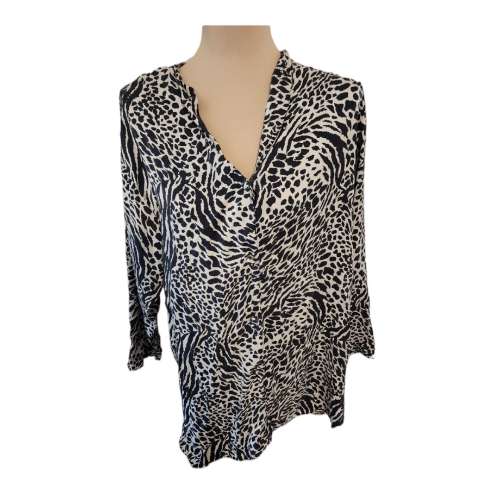 Victoria’s Secret Gold Label Silk Zebra Hi/Lo Tunic sz M
